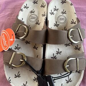 Wonder Nation Brown Buckle Strap Sandals